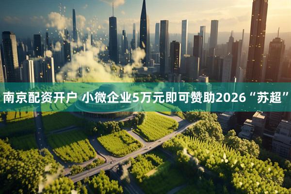 南京配资开户 小微企业5万元即可赞助2026“苏超”